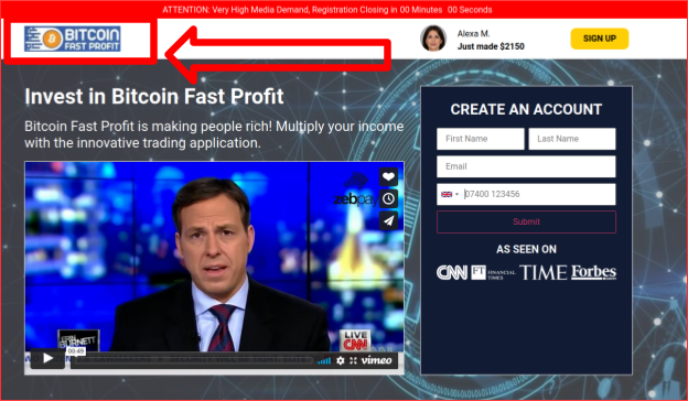 Bitcoin Fast Profit page