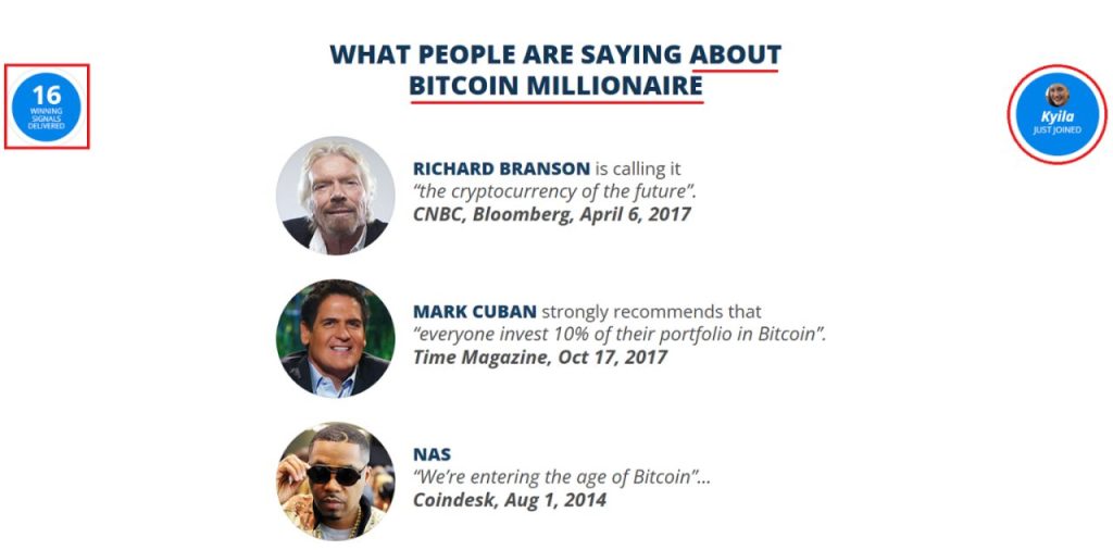 Bitcoin Millionaire falske attester