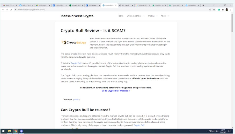 Index Universe anmeldelse av Crypto Bull