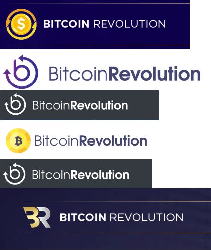 3 logoer av Bitcoin Revolution