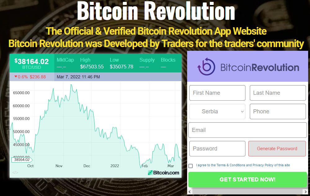 Registreringsform for Bitcoin Revolution